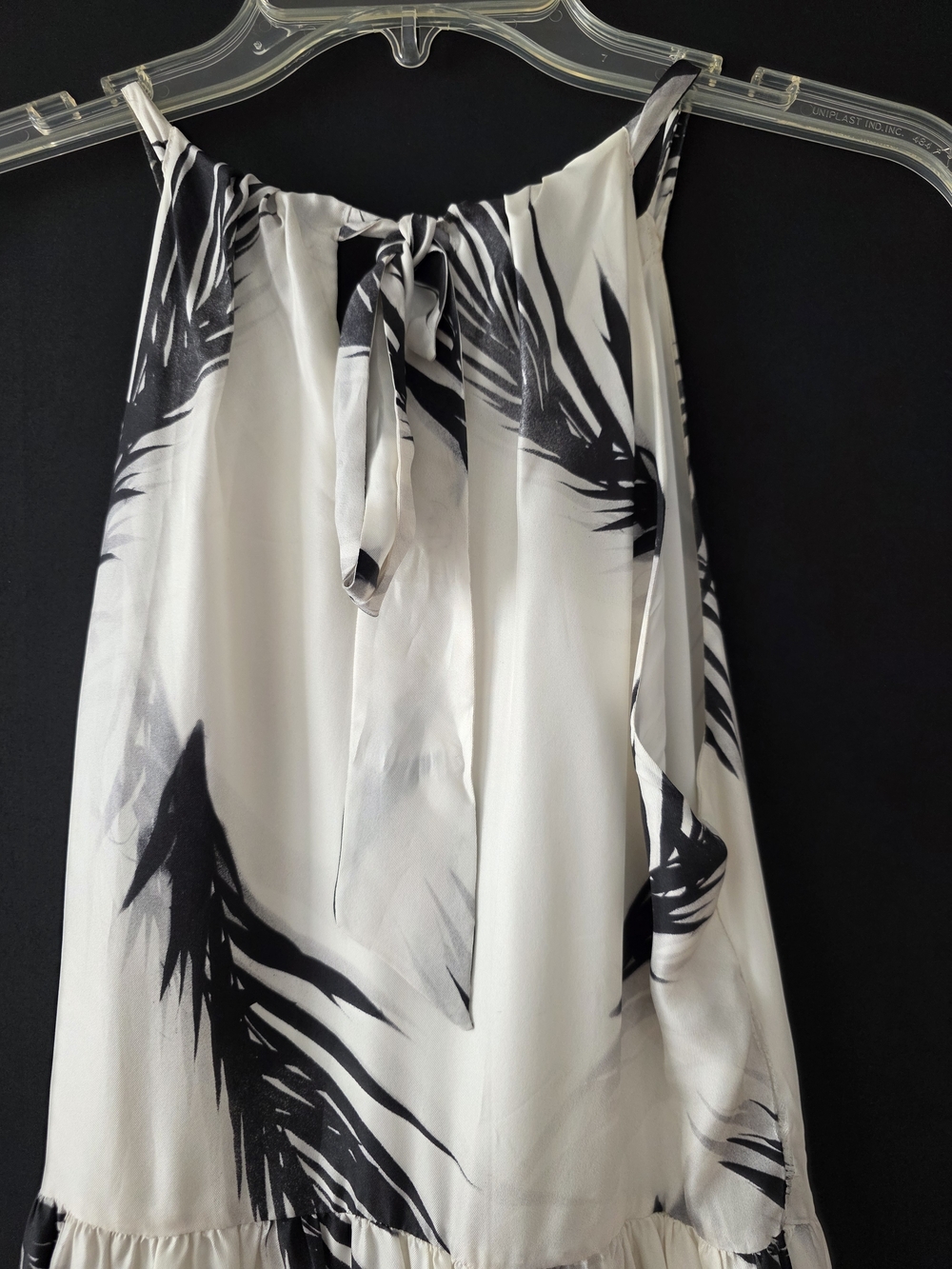 Zac Posen Cream Maxi Dress with Black Feather Print - Picture 4 of 4